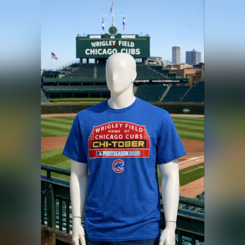 NWT Chi-Tober Wrigley Field T-Shirt Postseason 2015(More Cubs Gear Available)